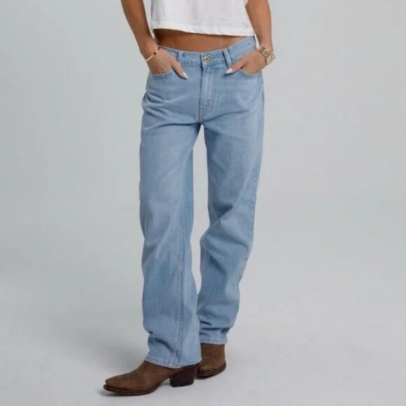 Dairy Boy Relaxed Straight Leg Denim Light Wash Jeans